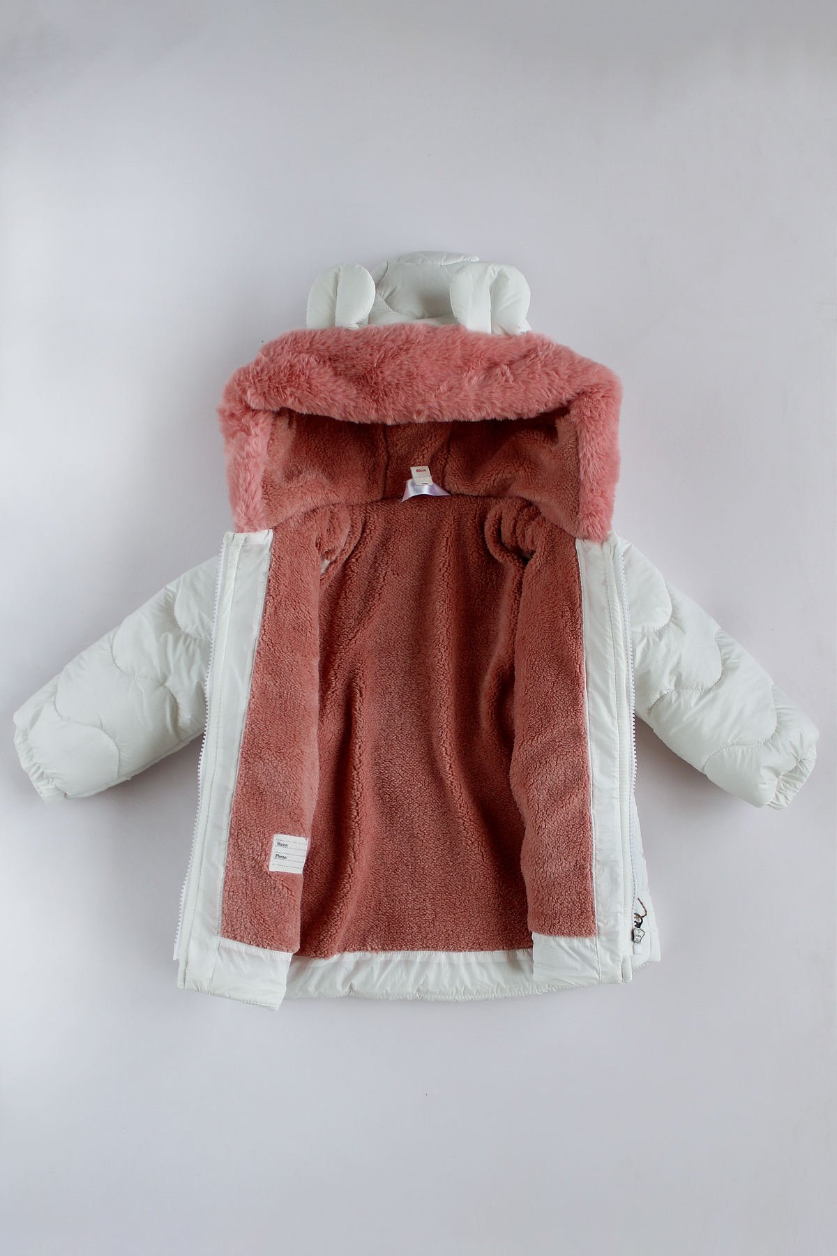 ekozmonot bebek tulumları Kız Bebek Mont Su Geçirmez İç Kısmı Kalın Welsoft Kapşonlu Kız Çocuk Mont fotoğrafı 6 (önizleme)