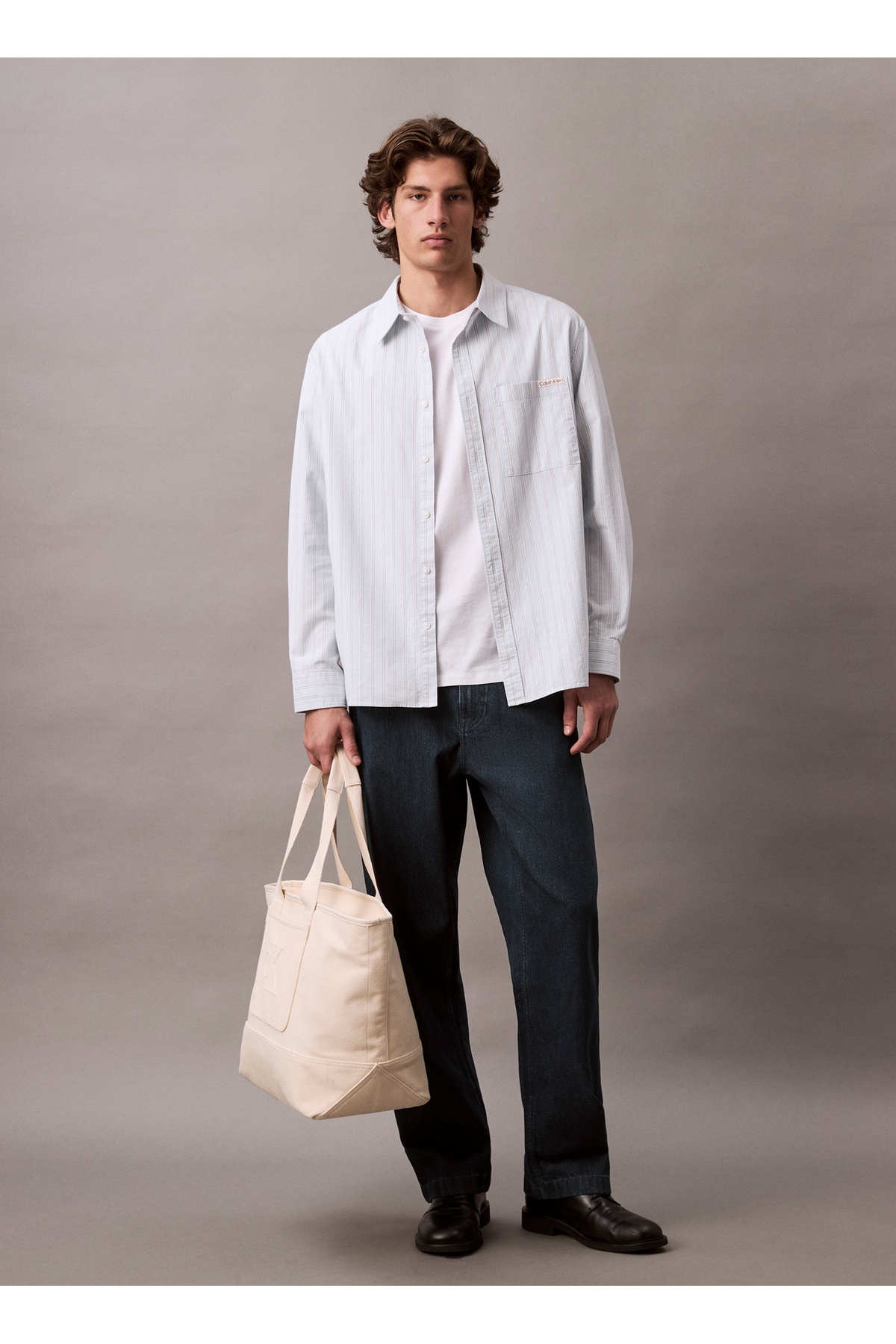 کلوین کلاین شلوار مردانه چینو، سایز معمولی، خاکستری، کمر معمولی، LV04LB732GTWP، LI بدون درز کناری