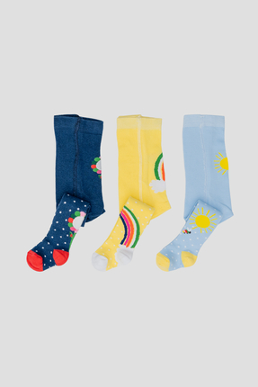Defne Baby 3 Adet  Desenli Pamuklu Kız Çocuk Ve Bebek Külotlu Çorap