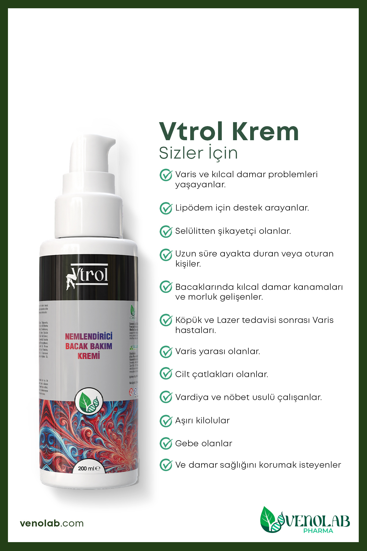 200 ml Nemlendirici Bacak Bakım Kremi (V.ARİS, S.ELÜLİT, L.İPÖDEME ÖZEL) — YOK — تصویر 5 از 8