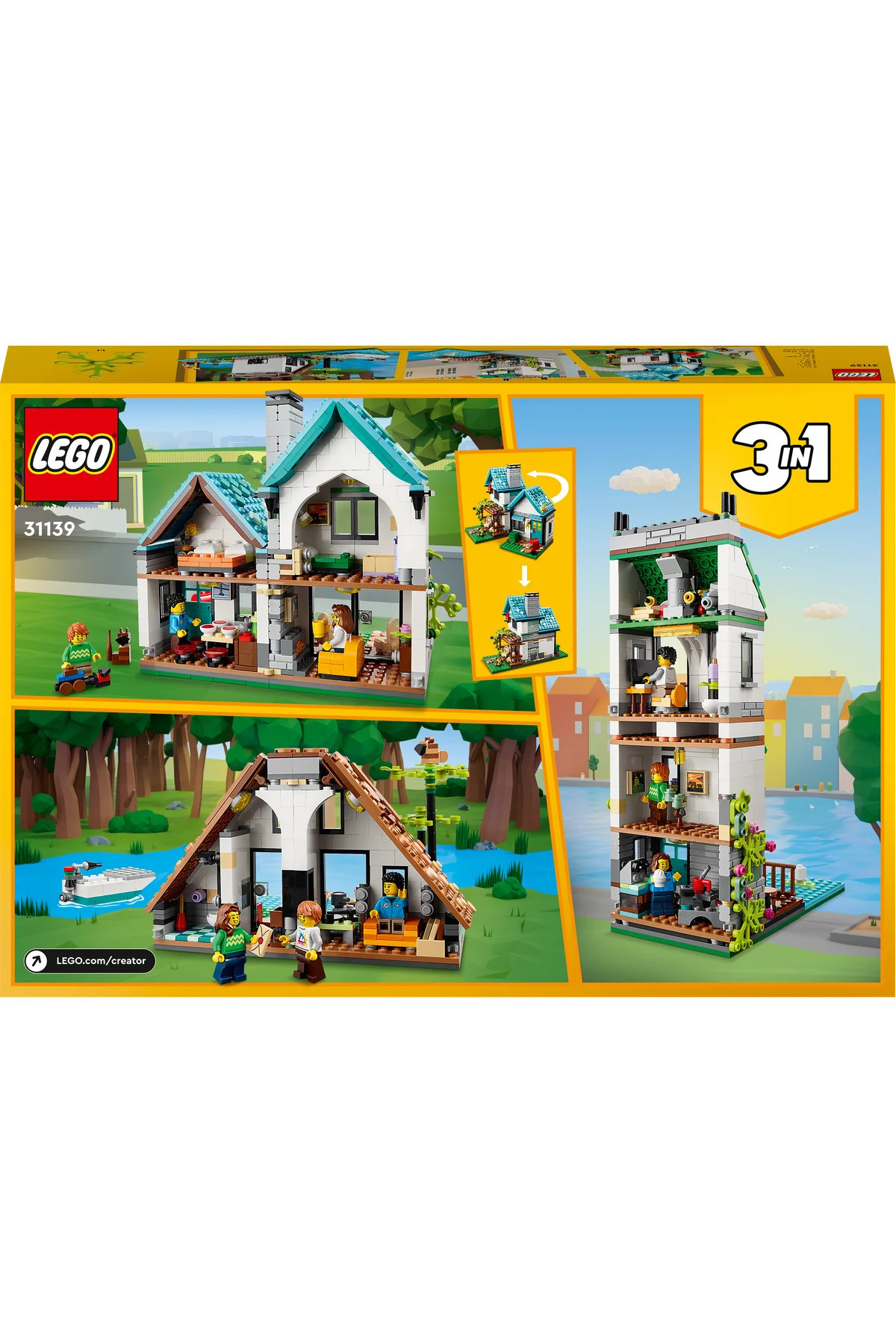 ® Creator Cute House 31139 – مجموعه ساختنی اسباب‌بازی خلاقانه برای کودکان ۸ سال و بالاتر (۸۰۸ قطعه)