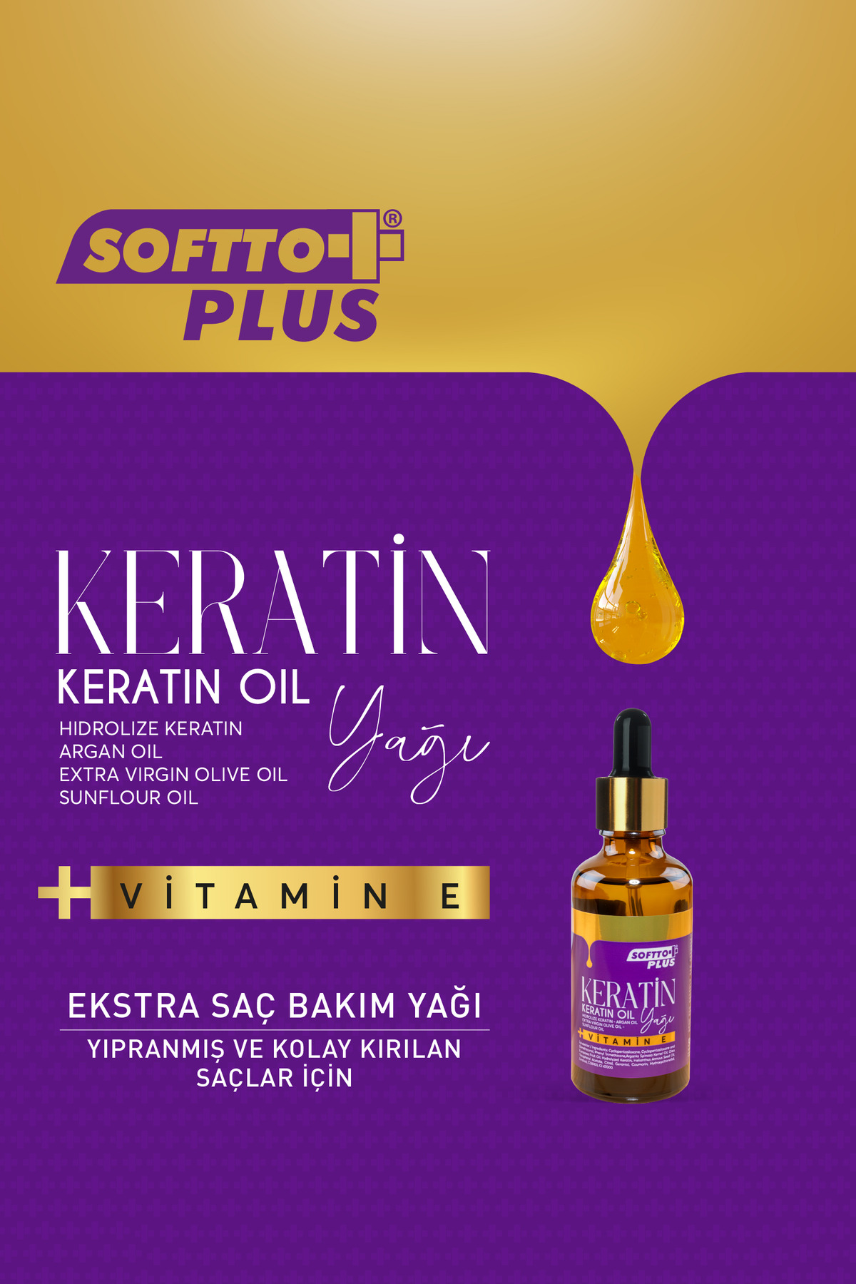 Saç İçin Onarıcı Etkili Keratin Yağı 50 ml — SMP-24 — تصویر 2 از 3