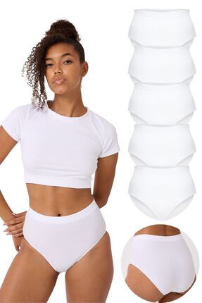 FOREVER MORE 5’li Dikişsiz Kadın Yüksek Bel Bato Slip Külot