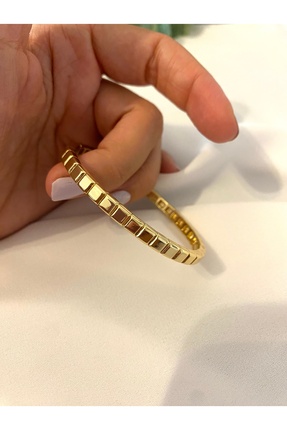 Emira Luxe Accessory Çelik 14k Oval Kararmaz Kelepçe Kadın Bileklik