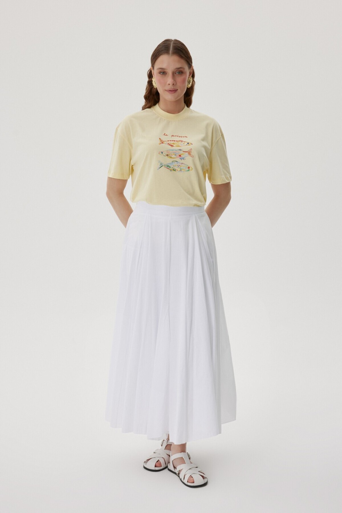 PLEATED DETAILED FLYWHEEL SKIRT