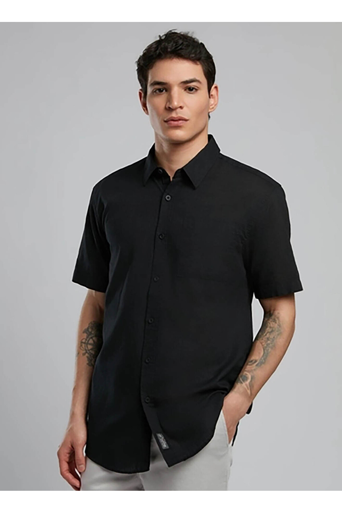 پیراهن مردانه راسته آستین کوتاه | لی کوپر Lee Cooper 252 LCM 241018 - تصویر 2