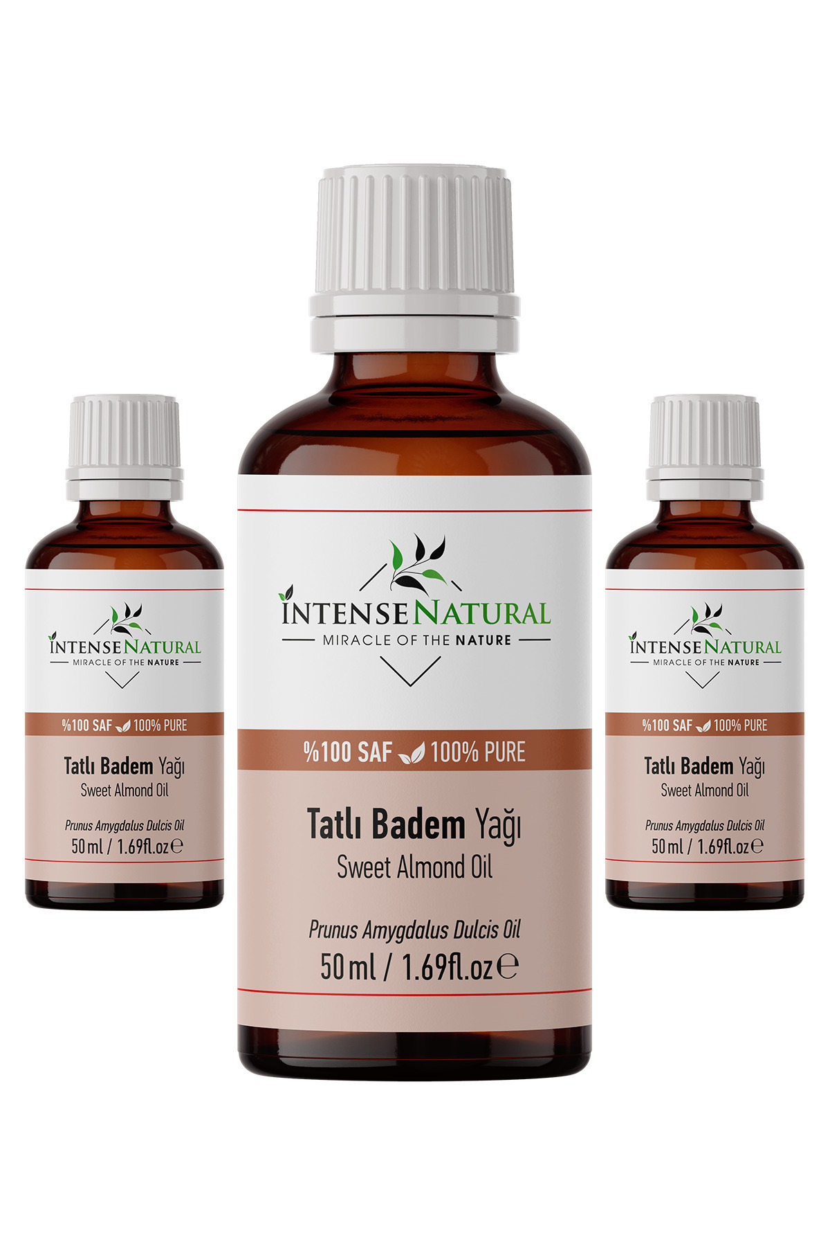 Badem Yağı Tatlı Soğuk Sıkım 50 ml x 3 %100 Saf Ve Doğal Sweet Almond Oil — NTR-1062