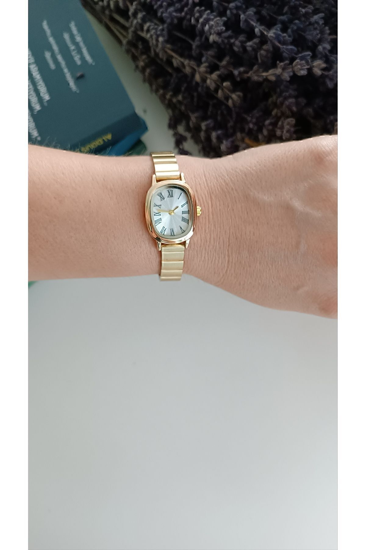 LA BOSS  Vintage Minimal Metal Kordon Oval Gold Kadın Kol Saati bb0014 - Görsel 3