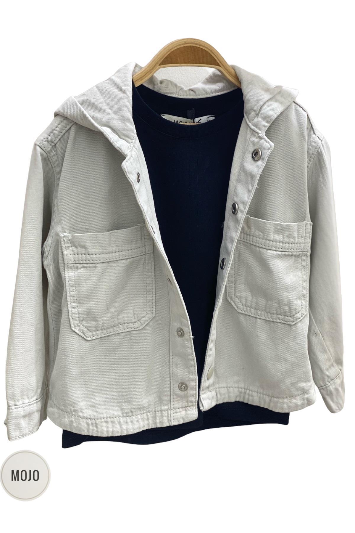 Jack Lions Mojo Erkek Bebek 1-5 Yaş Kapüşonlu Gömlek Ceket Taş Rengi fotoğrafı 3 (önizleme)