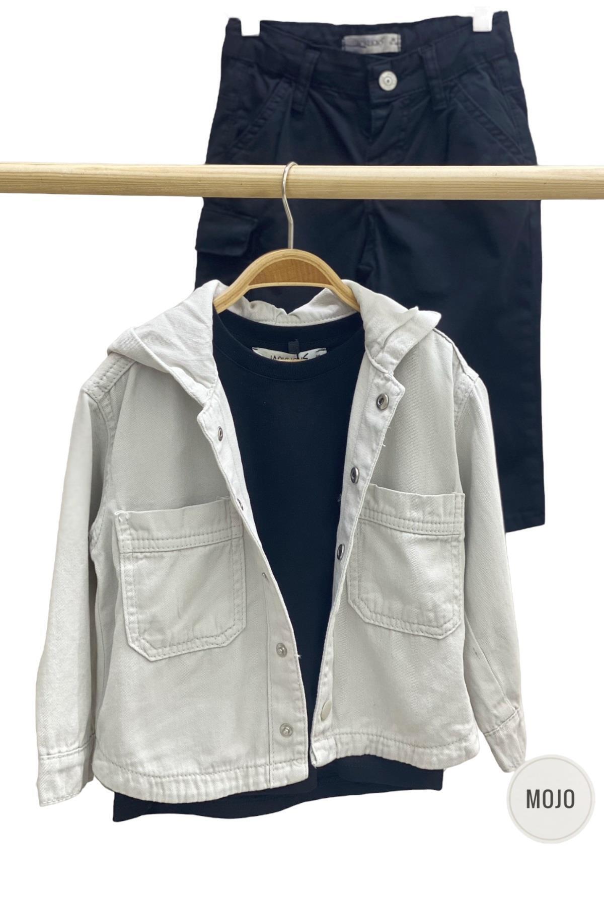 Jack Lions Mojo Erkek Bebek 1-5 Yaş Kapüşonlu Gömlek Ceket Taş Rengi fotoğrafı 2 (önizleme)