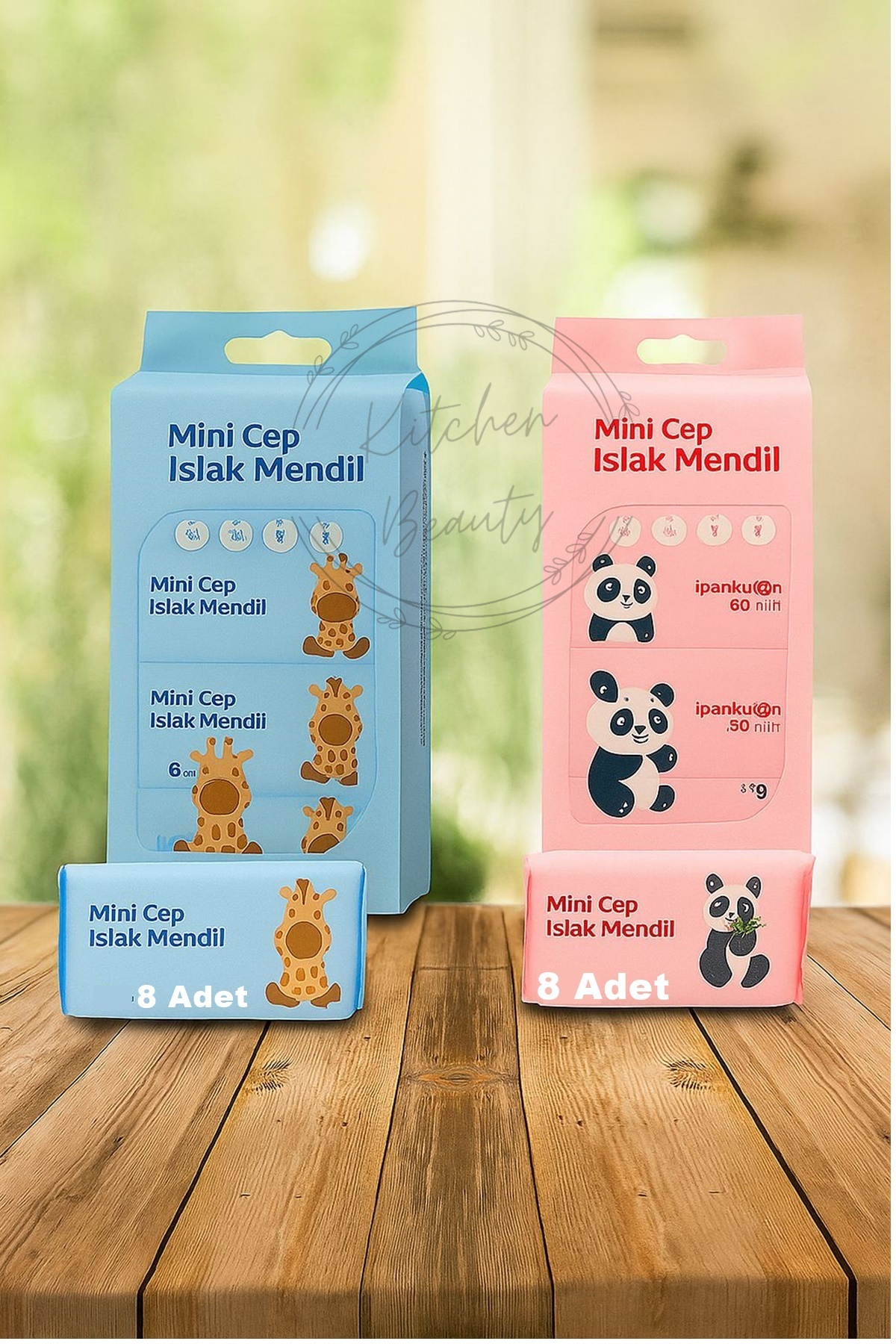 Kitchen Beauty 1 Paket 8 Yaprak Mini Islak Mendil Taşınabilir Çanta Boy Cep Tipi Islak Mendil fotoğrafı 3 (önizleme)