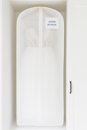 YEGGE Abiye Gelinlik Elbise Kılıfı Gamboç 60x180 Beyaz Tela Nonvoven (BEYAZ)