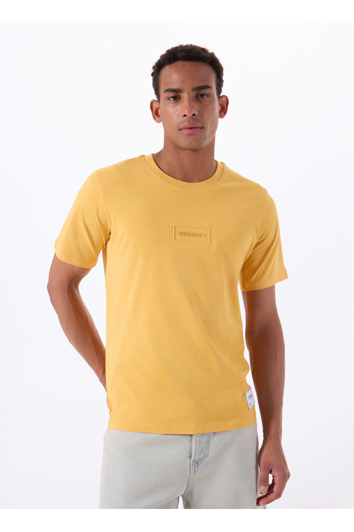 جک اند جونز تی شرت مردانه نارنجی یقه گرد 12288524_JORSTUDIO TEE SS CREW NECK
