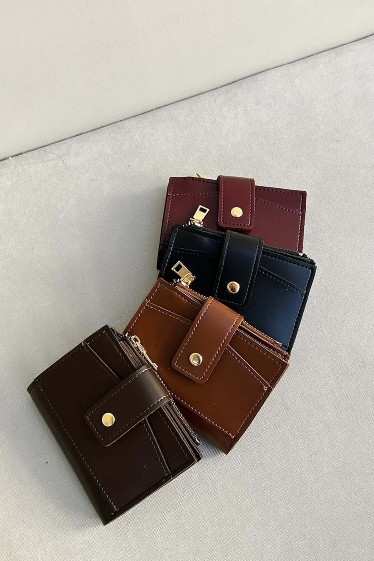 Shule Bags Payer Çıtçıtlı Kadın Cüzdan Siyah görsel 5