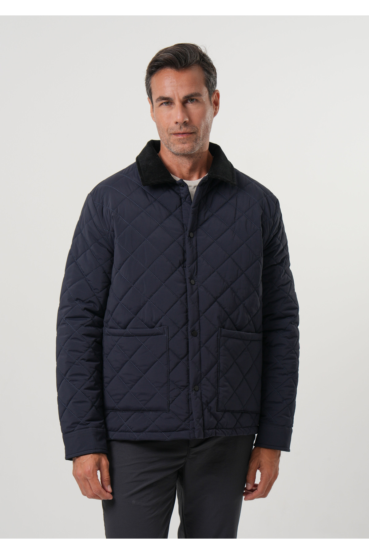 PIQUE  Erkek Mont Baklava Desen Kapitoneli Çıtçıt Kapamalı Erkek Mont - Görsel 7