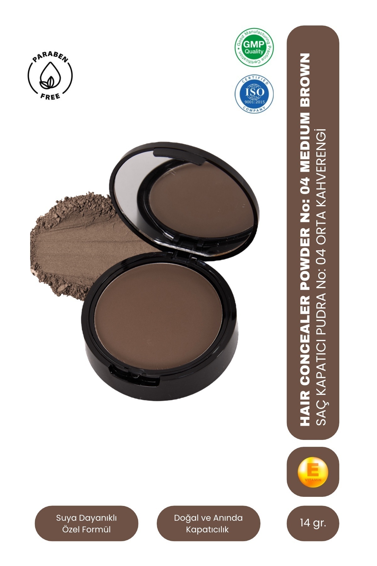 Folixen Suya Dayanıklı Saç & Sakal Kapatıcı Pudra – Dip Boya Etkili- Beyaz Kapatıcı - Dolgunlaştırıcı -Topik