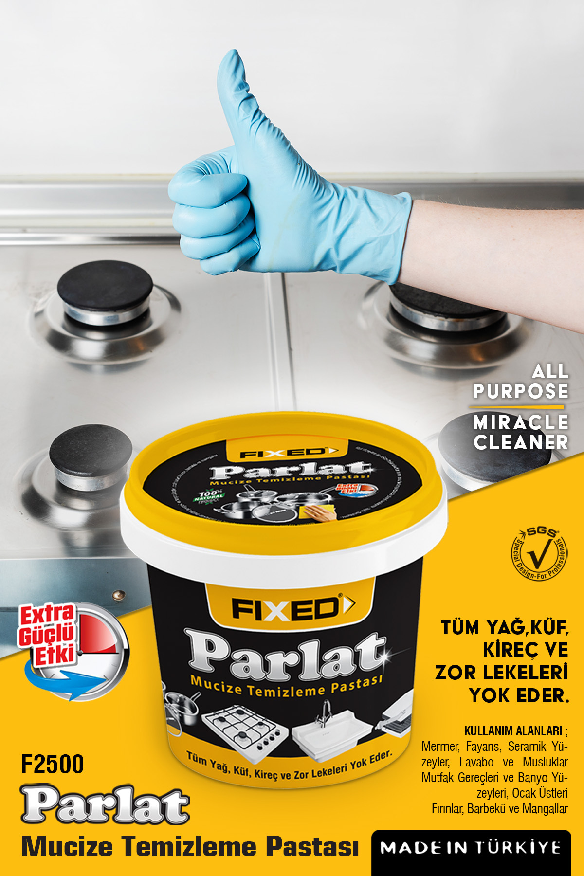 フトンクリーナー FIXED Sgs Parlat 2 Adet Çok Amaçlı Mucize Temizleyici Pasta Yağ