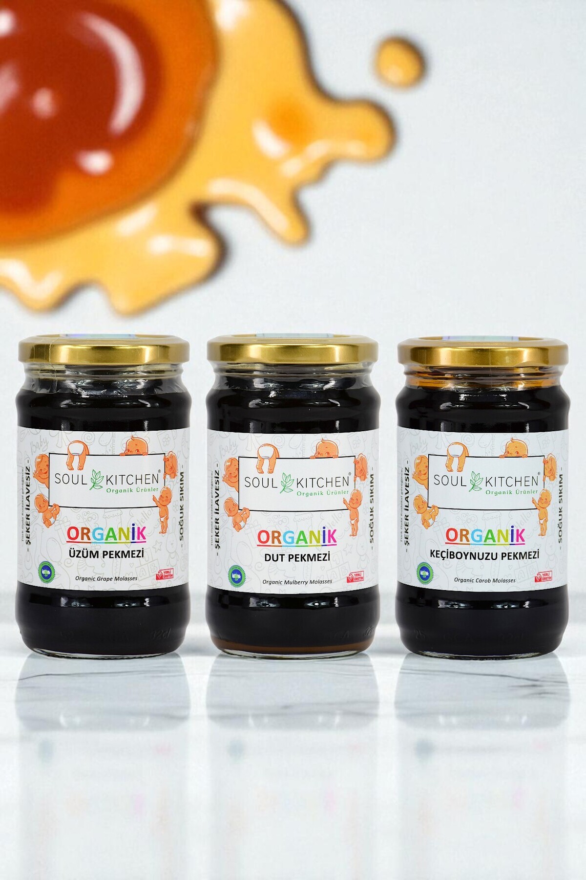 Soul Kitchen Organik Ürünler Organik Ek Gıda Seti 3lü Pekmez Paketi Model 9