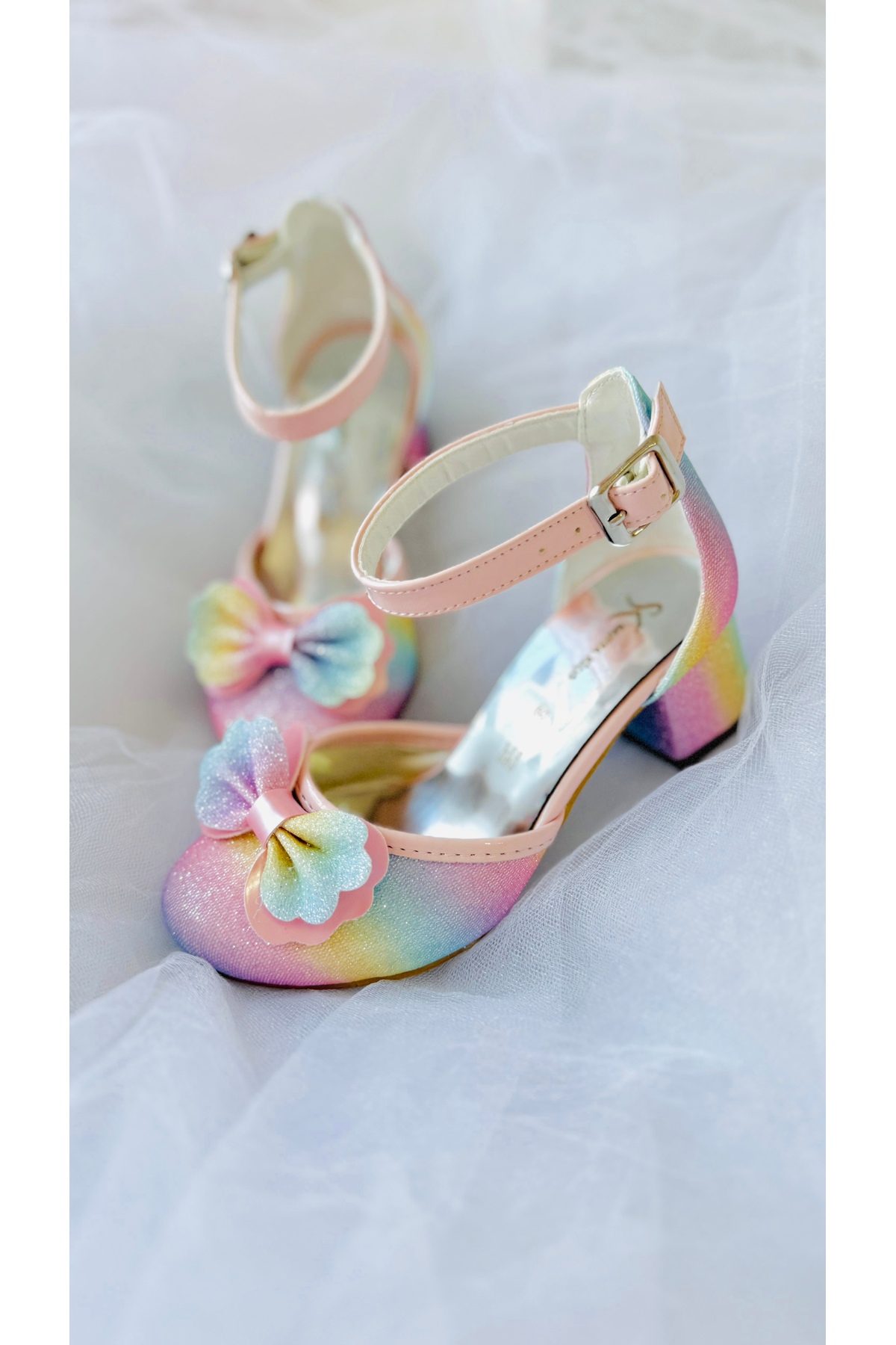PATİK BEBE Gökkuşağı Kız Çoçuk Prenses Topuklu Ayakkabı fotoğrafı 2 (önizleme)