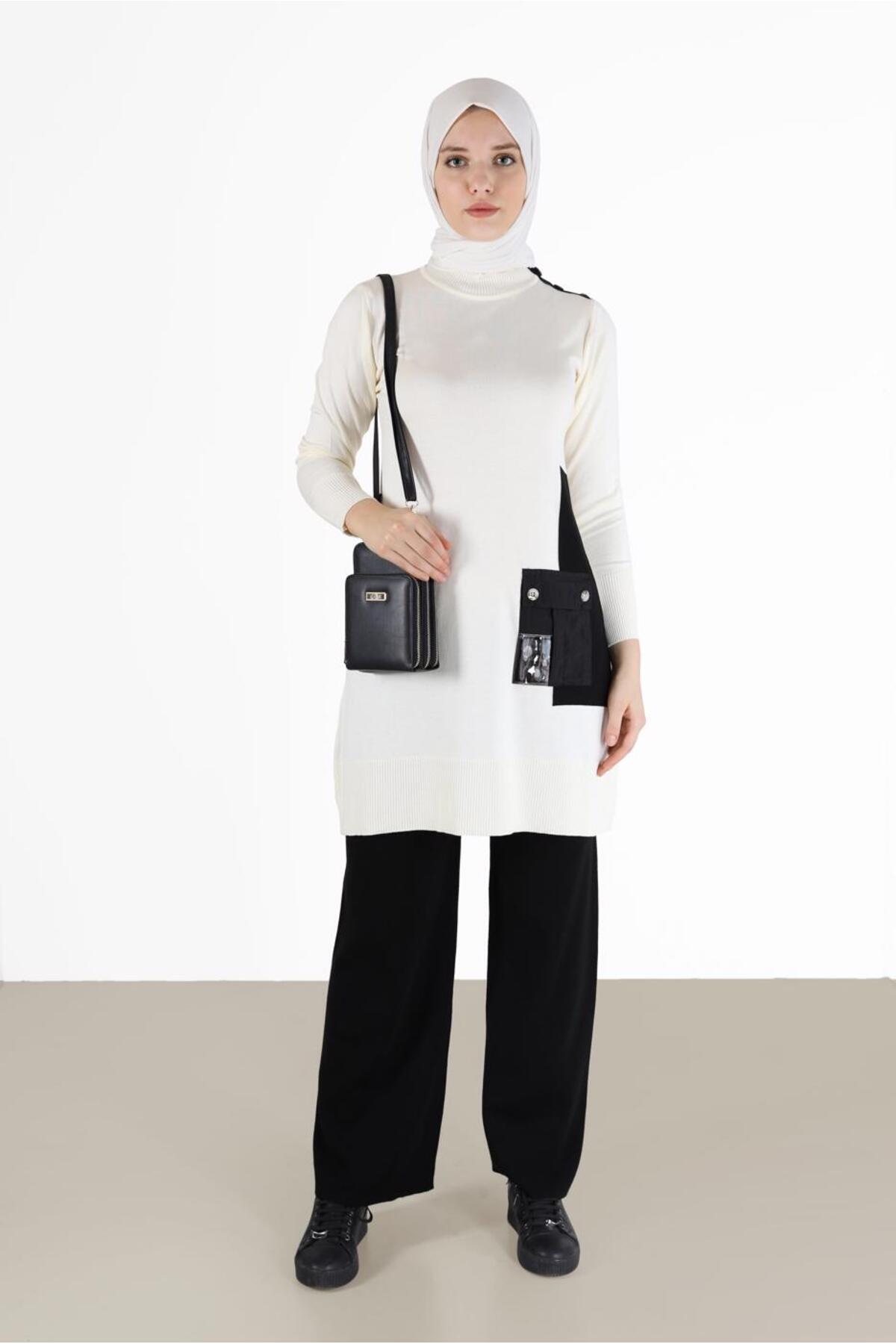 آلوینا تونیک بافتنی جیبدار طرحدار ۴۲۰۳۴ آلوینا تونیک بافتنی جیبدار طرحدار ۴۲۰۳۴