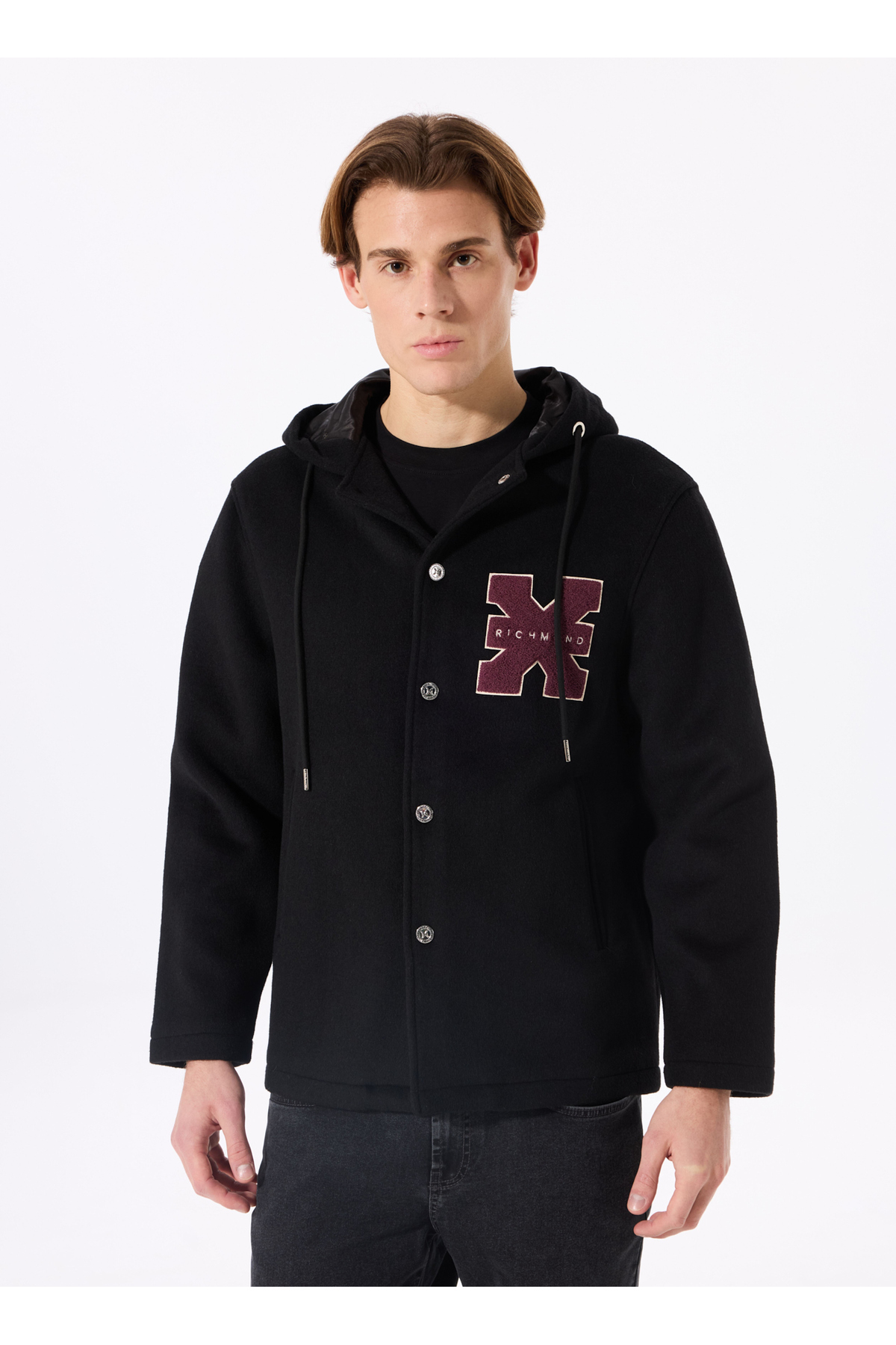 جان ریچموند کاپشن مردانه مشکی UMA24013PK