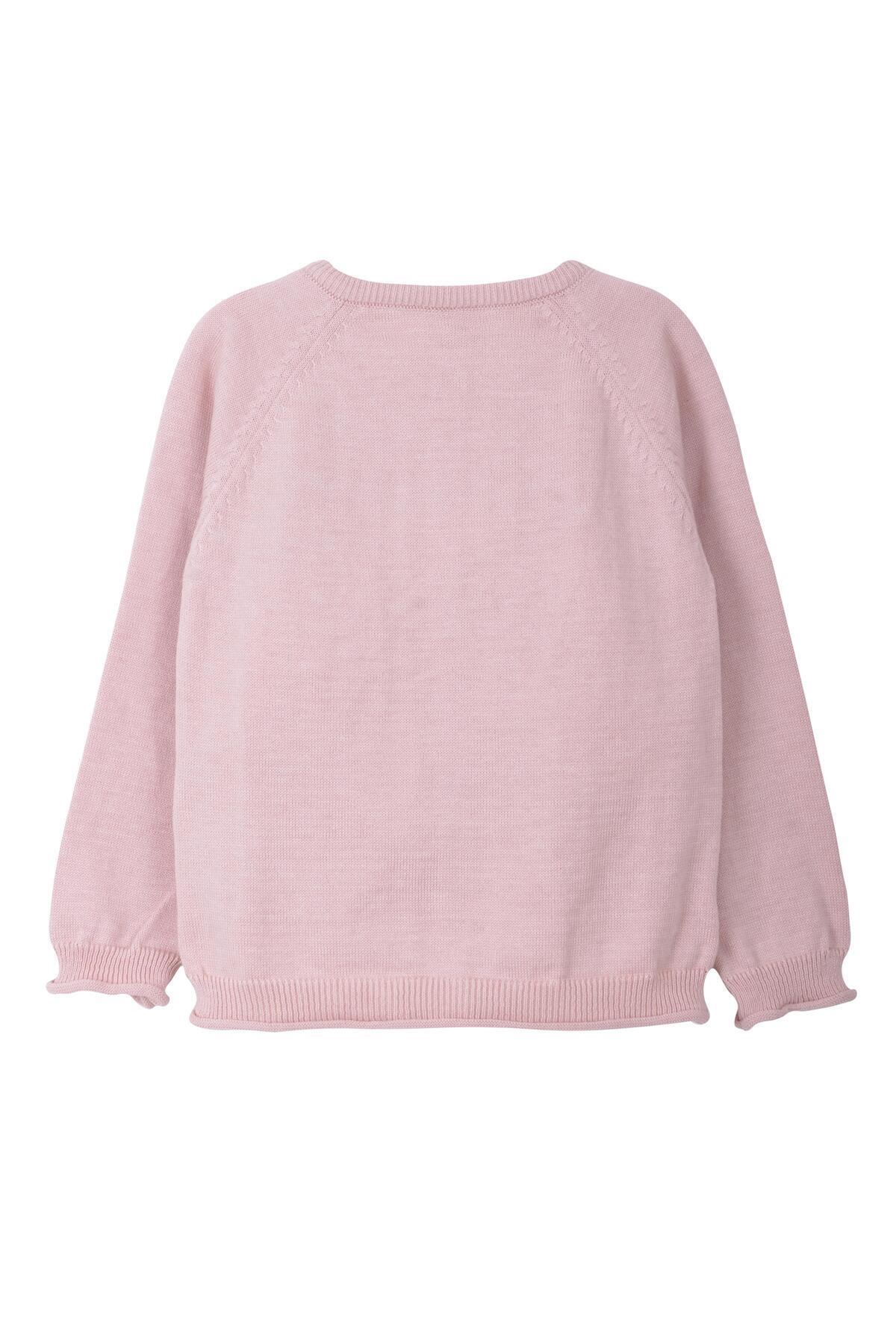 Minora Triko Kız Bebek-Çocuk Yol Ajur Hırka 6-24 AY Pudra fotoğrafı 4 (önizleme)