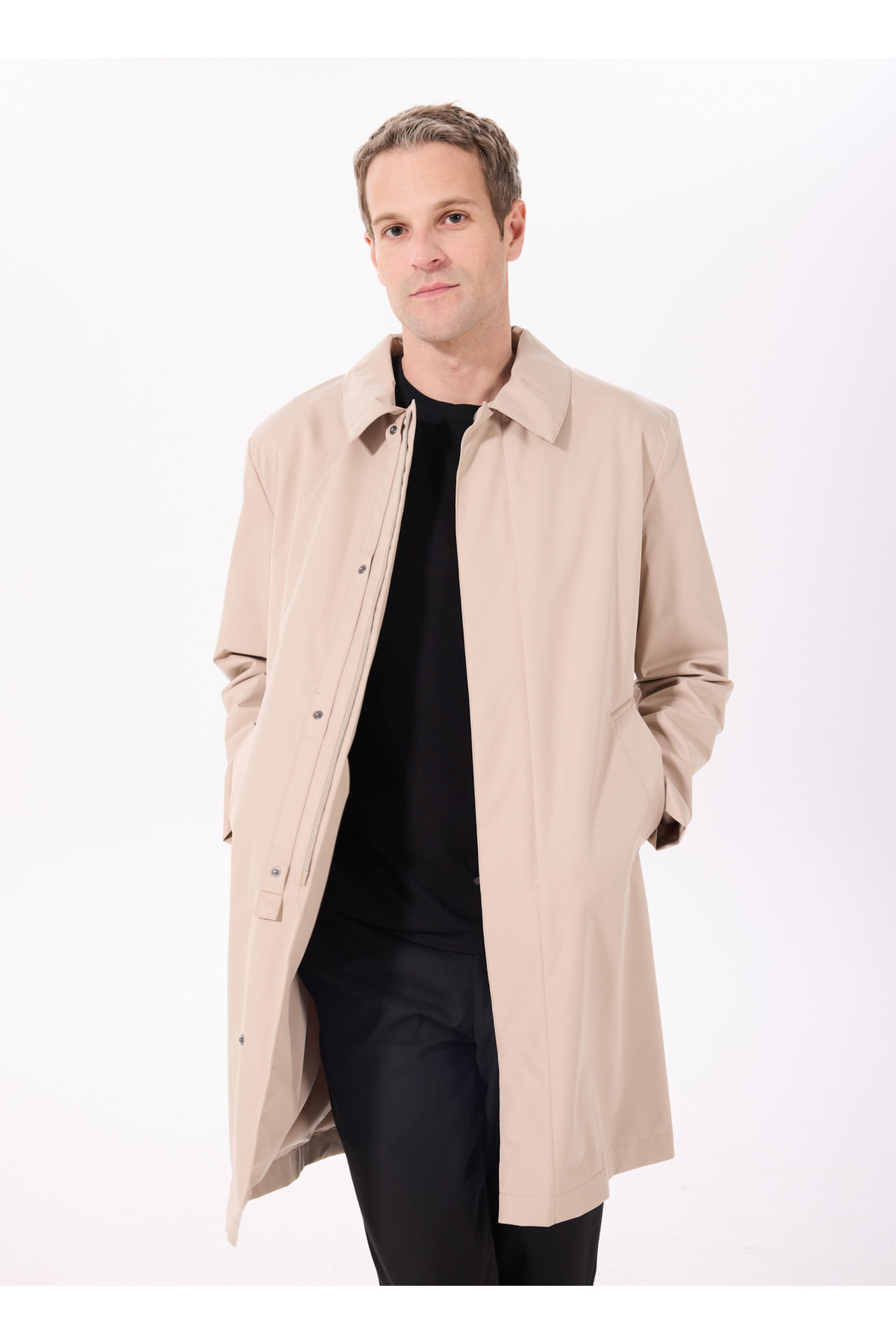 Hackett Bej Erkek Trençkot HM403171 görsel 3
