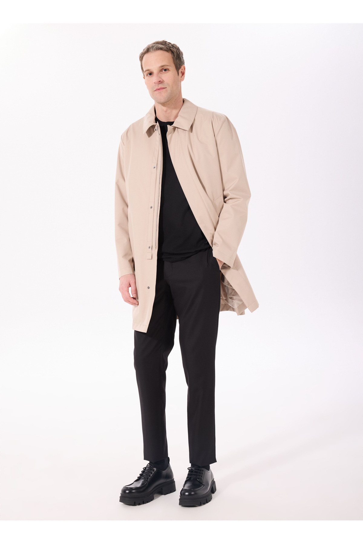 Hackett Bej Erkek Trençkot HM403171 görsel 2
