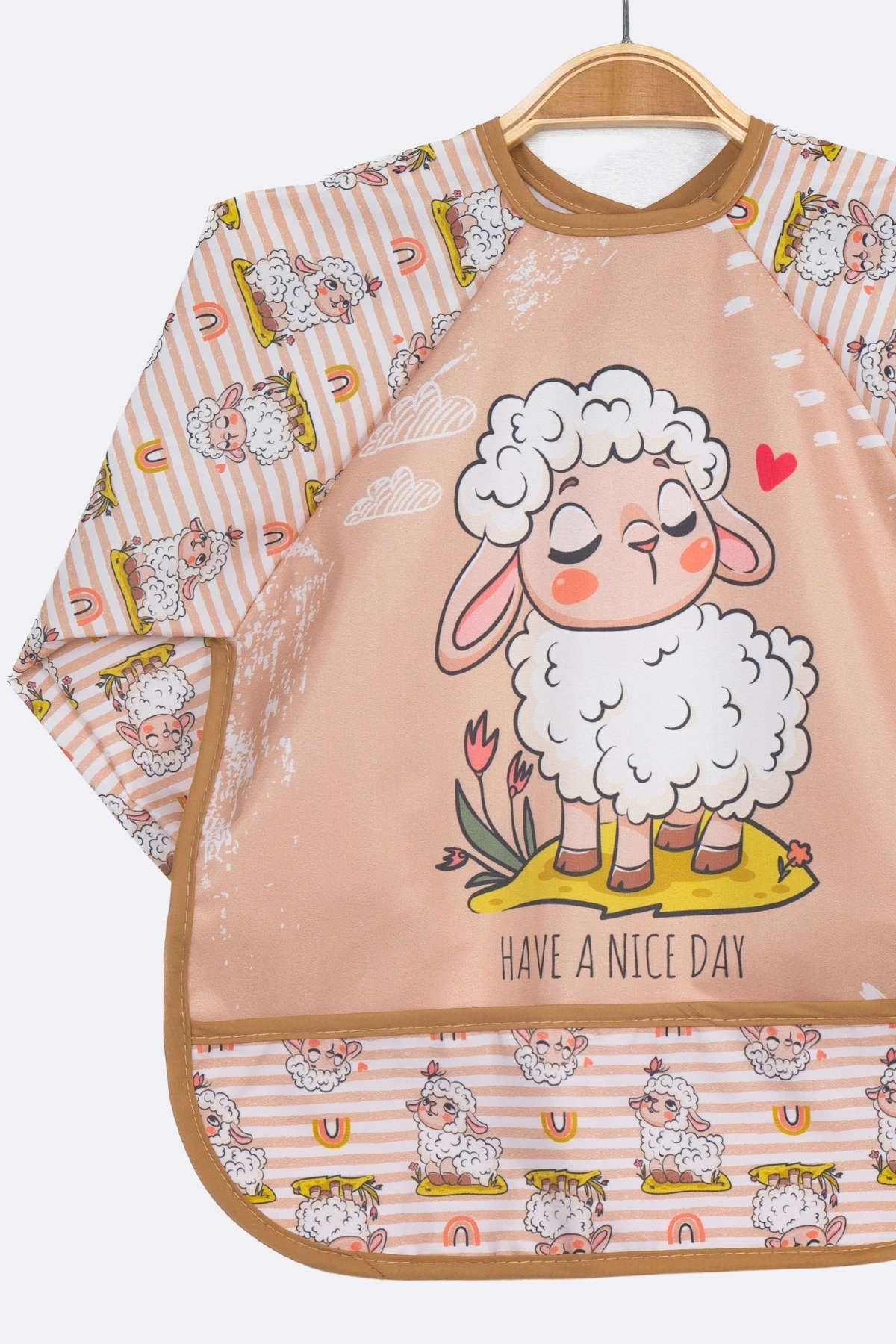 Bebechi Kuzu Desen Sıvı Geçirmez Aktivite ve Mama Önlüğü 6-24 AY fotoğrafı 2 (önizleme)