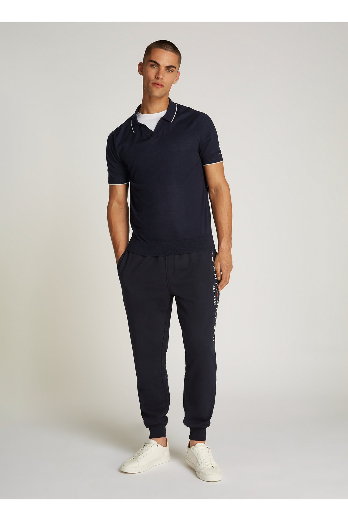 تامی هیلفیگر تی‌شرت پولو مردانه آبی MW0MW37420DW5