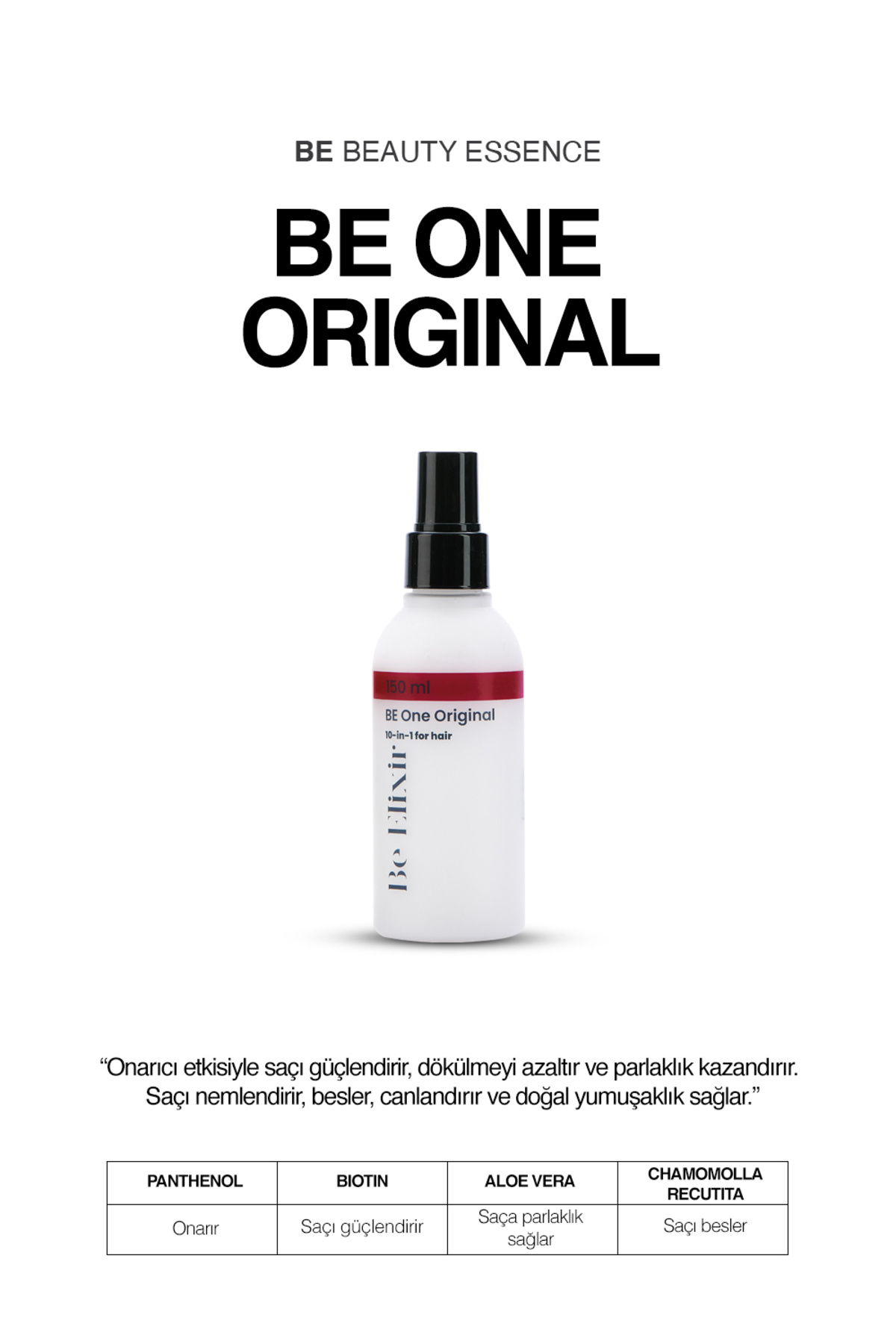 BeElixir Be One Original – Besleyici ve Onarıcı Saç Bakım Spreyi 150 ml — 1603 — تصویر 3 از 4