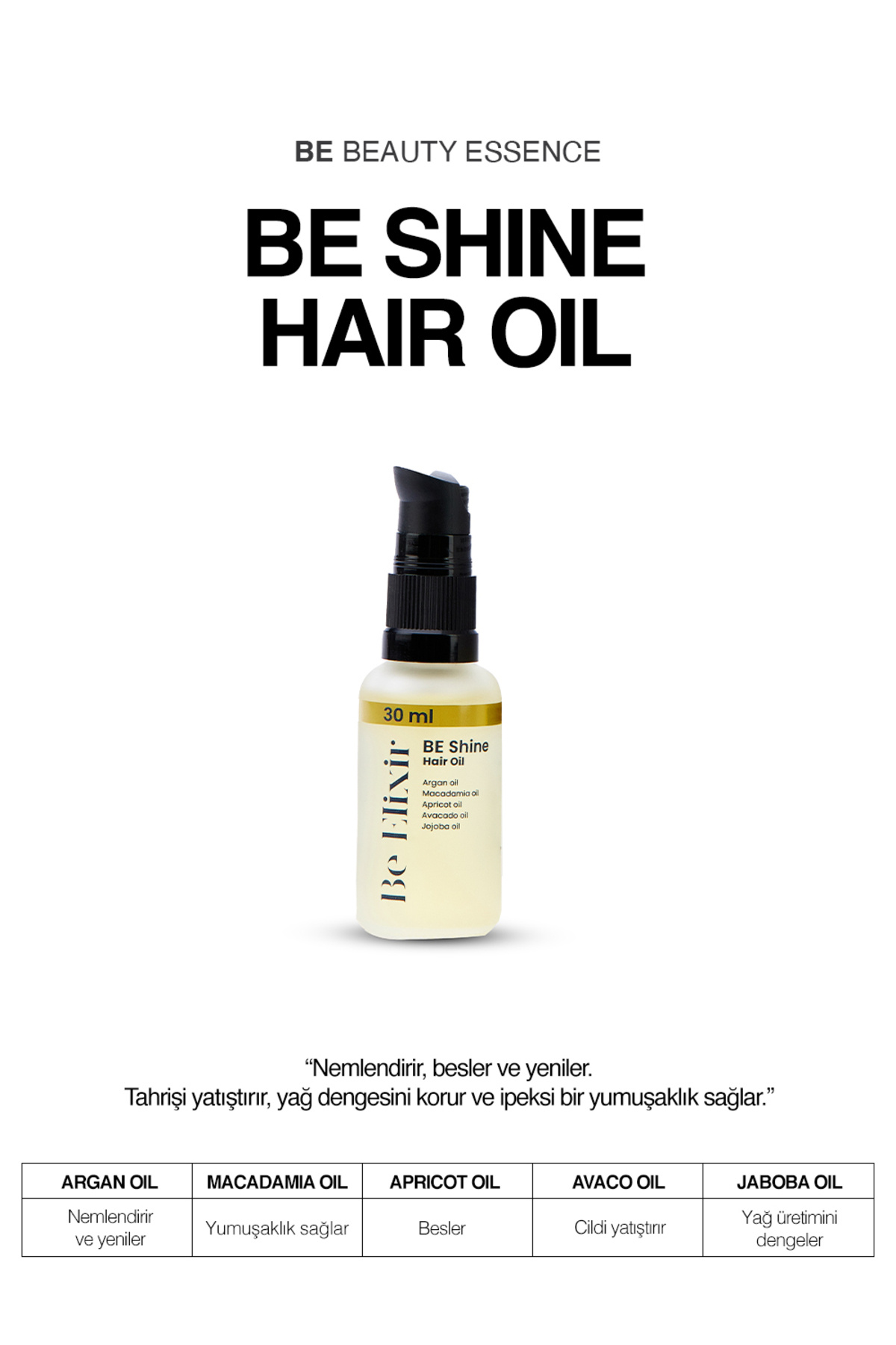 Be Elixir Hair Oil - Onarıcı Şekillendirici Saç Bakım Yağı 30 Ml — 1606 — تصویر 3 از 4