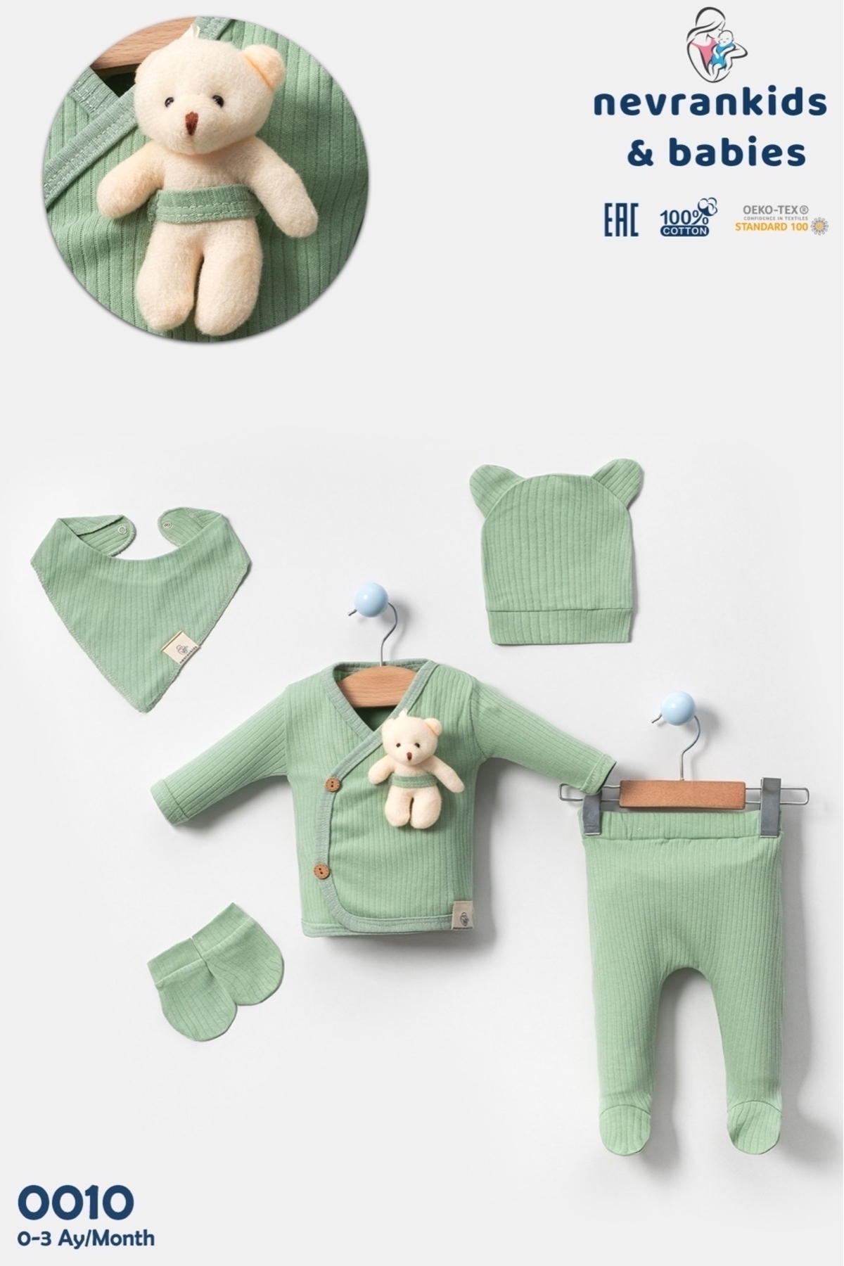 nevrankids Hastane Çıkışı 5'li Set (AYICIK HEDİYELİDİR) Yeşil fotoğrafı 5 (önizleme)