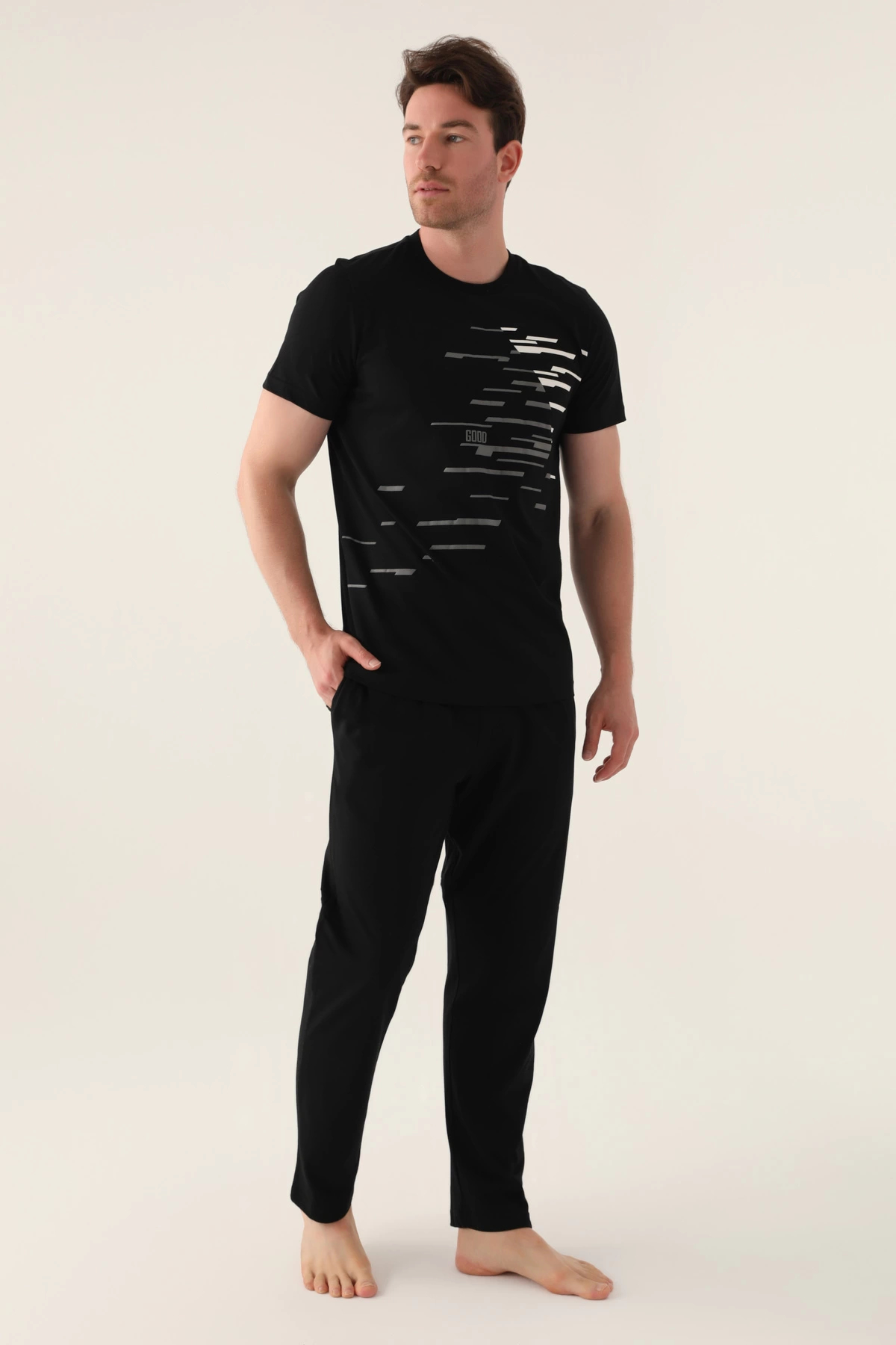 Arnetta Symmetry Siyah Erkek Pijama Takımı