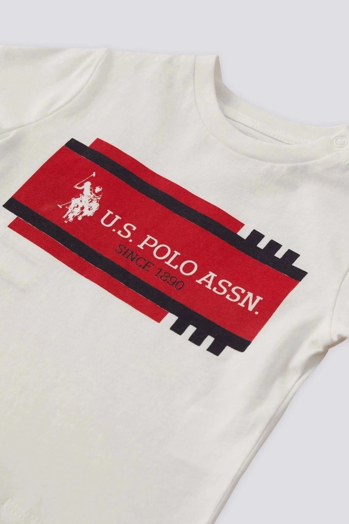 U.S. Polo Assn. Erkek Bebek 2 Lı Kısa Kol T-shırt Takım - Krem fotoğrafı 2 (önizleme)
