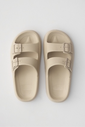 Ozyo Lily Kemik Çift Bant Eva Platfrom Günlük Yazlık Plaj Terliği