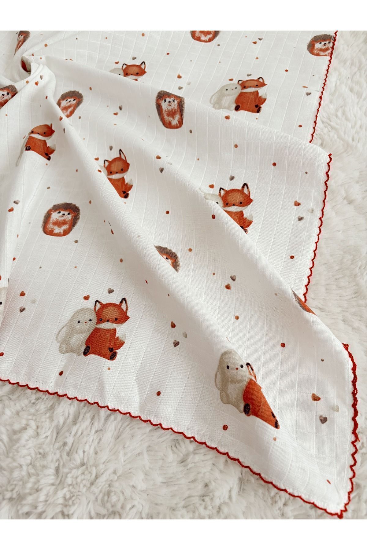 Cloudy Çok Amaçlı Müslin Örtü 25-turuncu Kirpi 80x90 Cm, Yeni Doğan, Müslin Battaniye, Müslin fotoğrafı 2 (önizleme)