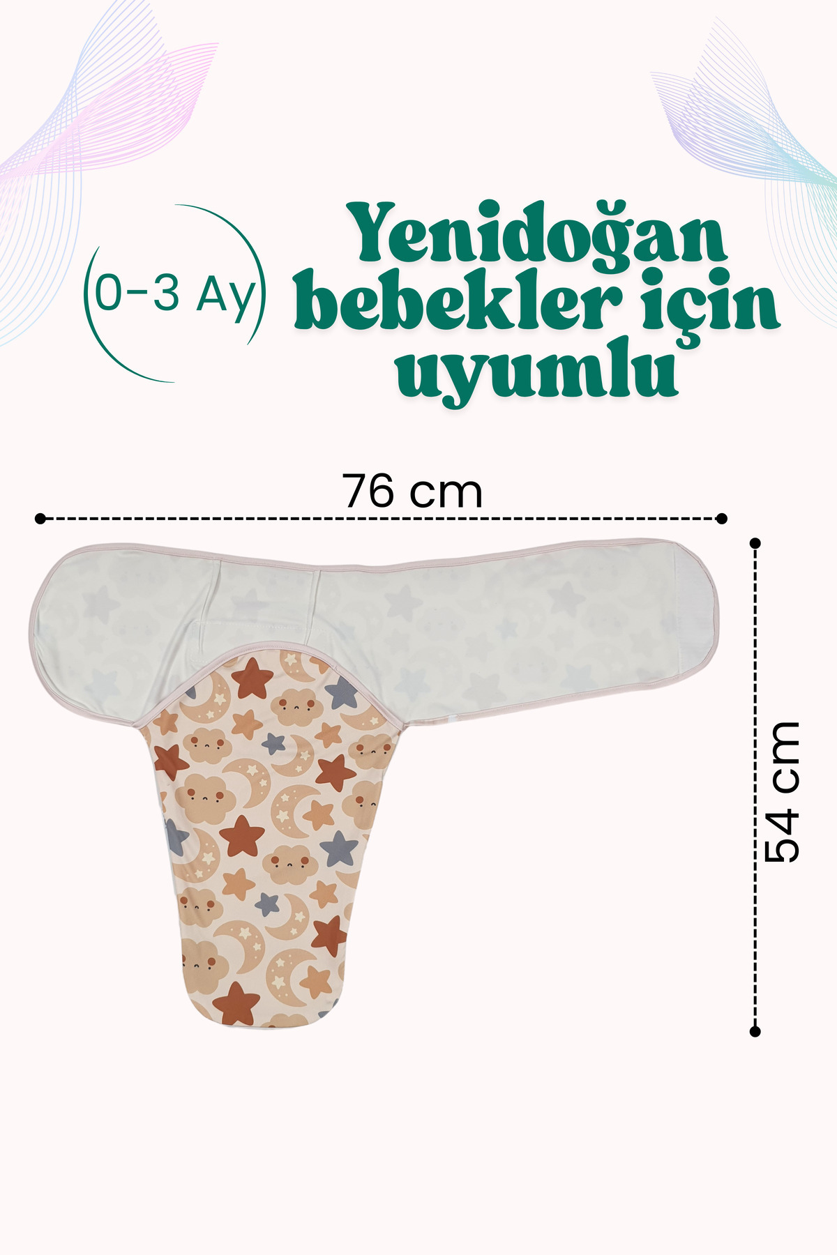 Nilmera Organik Bebek Uyku Tulumu %100 Pamuk Fermuarlı Kundak 0-3 Ay – Kolay Bez Değişimi İçin Özel Tasarım fotoğrafı 4 (önizleme)