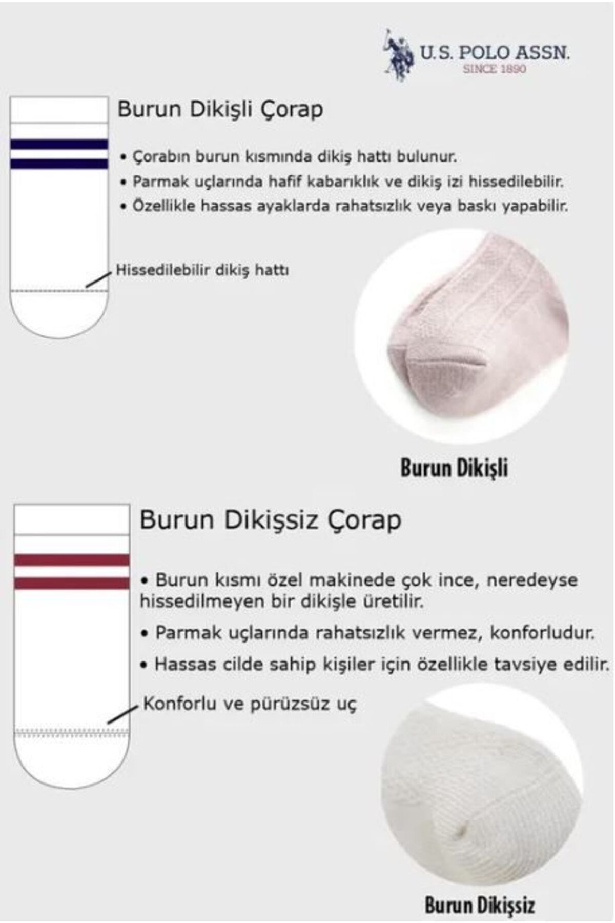 U.S. Polo Assn. U.S. Polo Assn Kız Bebek Beyaz Çorap fotoğrafı 2 (önizleme)