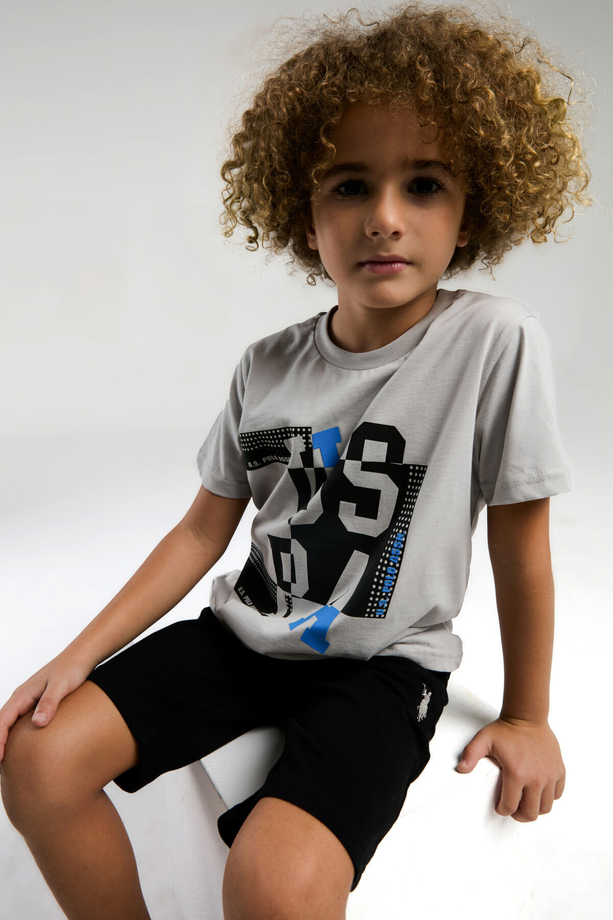 یو اس پولو کت و شلوار برمودای خاکستری پسرانه U.S. Polo Assn.