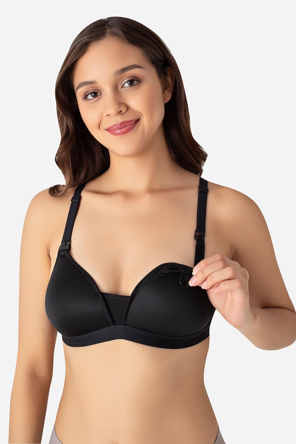 Arma Yıldız 3'lü Paket Beyaz Siyah Ten Kadın Balensiz Kaplı Emzirme Sütyeni Göğüs Ucu Görünmez Yumuşak Dokulu fotoğrafı 2 (önizleme)