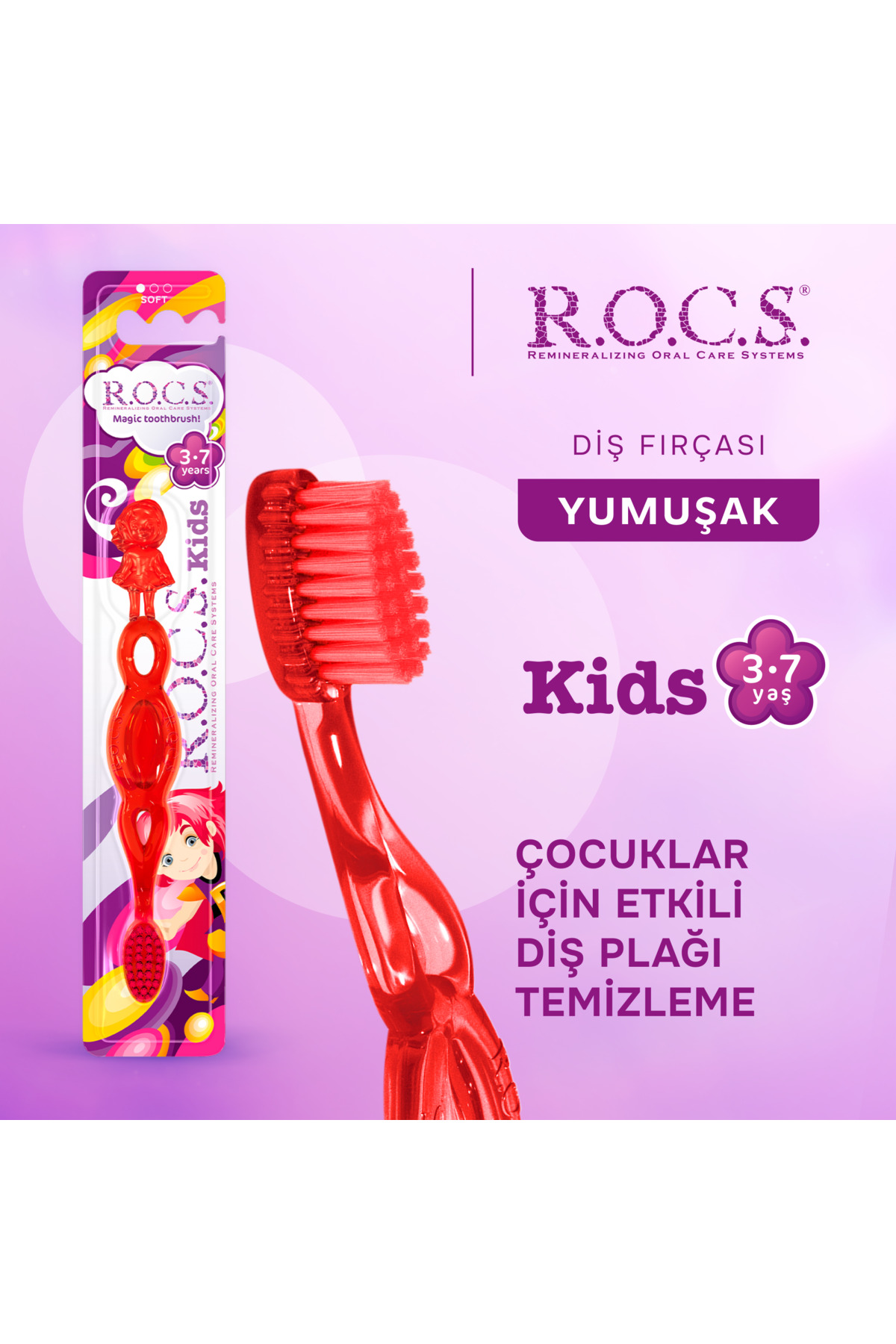 R.O.C.S. Kids Diş Fırça 3-7 Yaş Sarı 4607152730500s fotoğrafı 2 (önizleme)