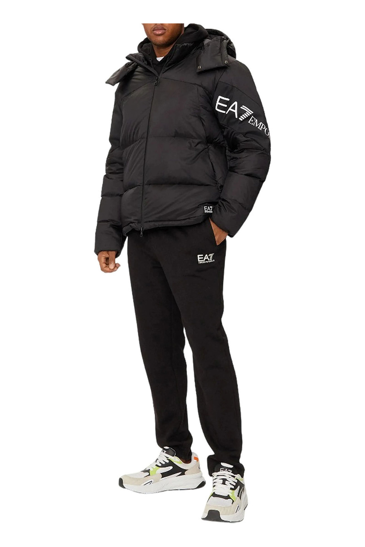  کاپشن مردانه مشکی یقه ایستاده Slim Fit 6DPB33PNEOZ