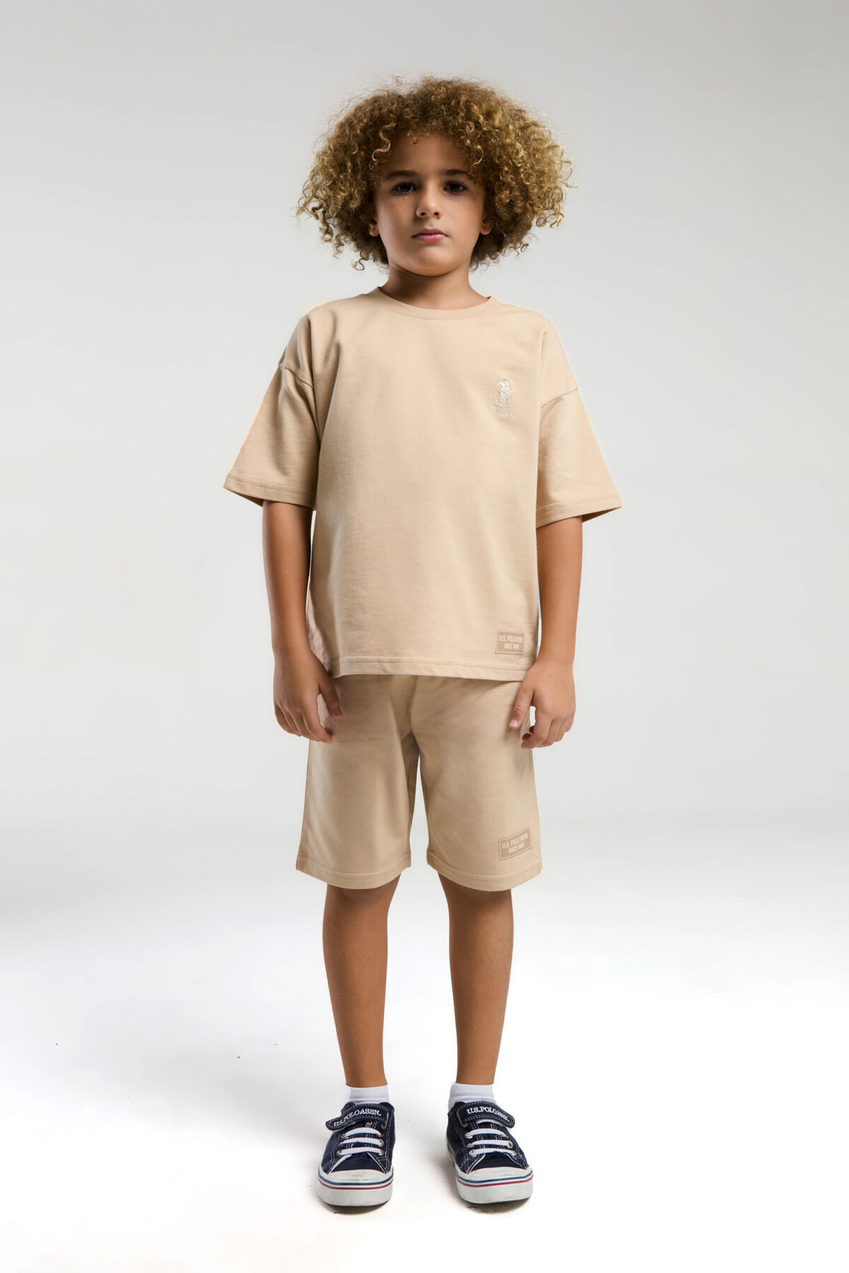 یو اس پولو کت و شلوار برمودای کرم پسرانه یو اس پولو کت و شلوار برمودای کرم پسرانه