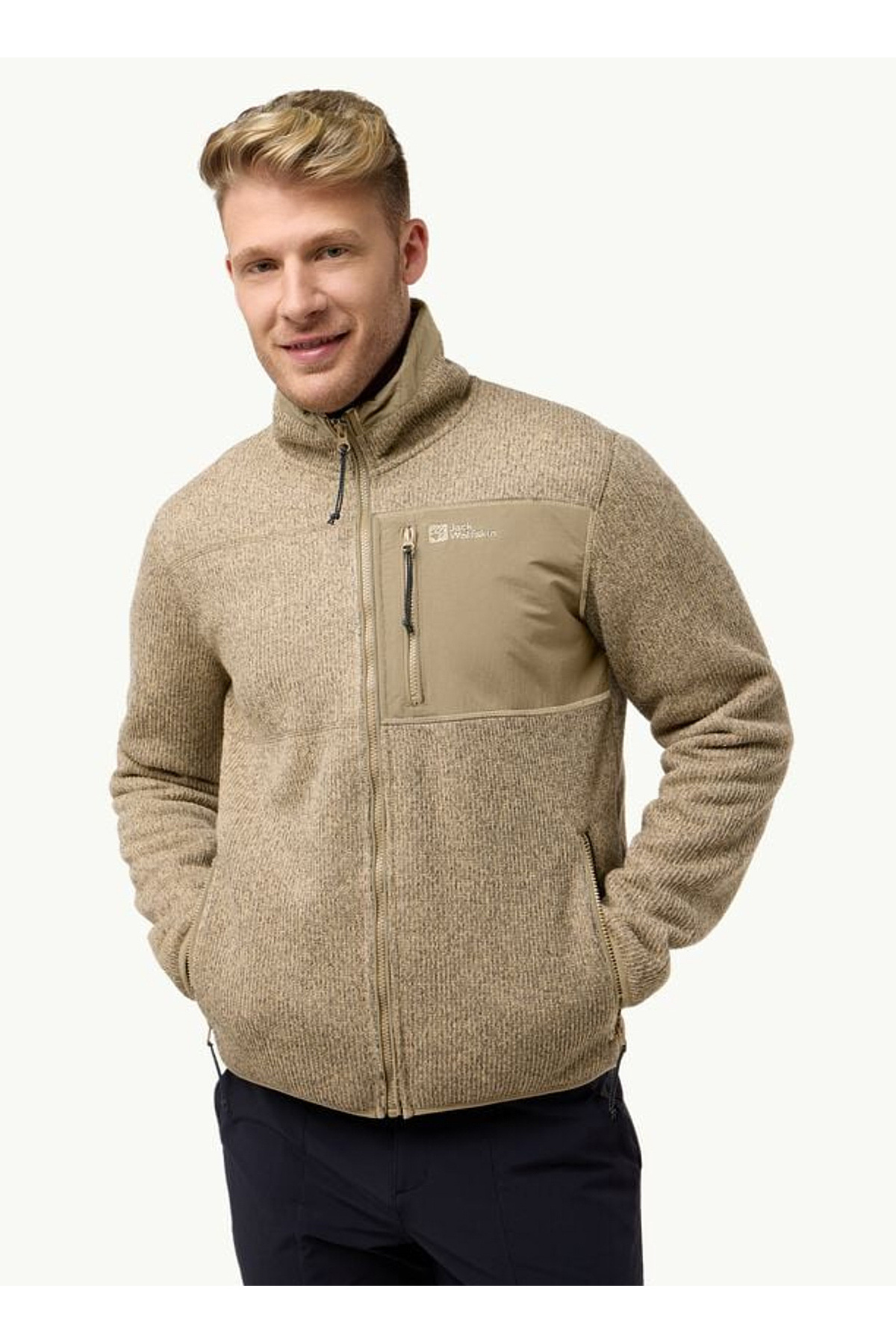 جک ولف اسکین کت مردانه با تناسب معمولی کرم A60055KAMINFEUER JKT M