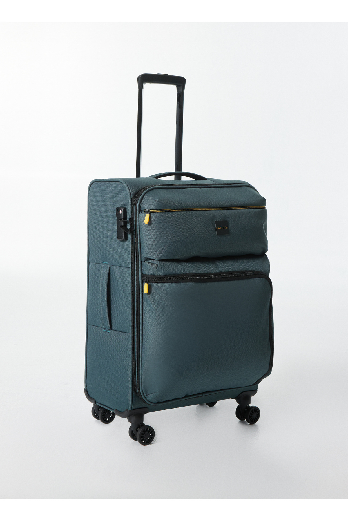Fabrika Petrol 67x41x26 cm Orta Boy Çekçekli Kumaş Valiz 029