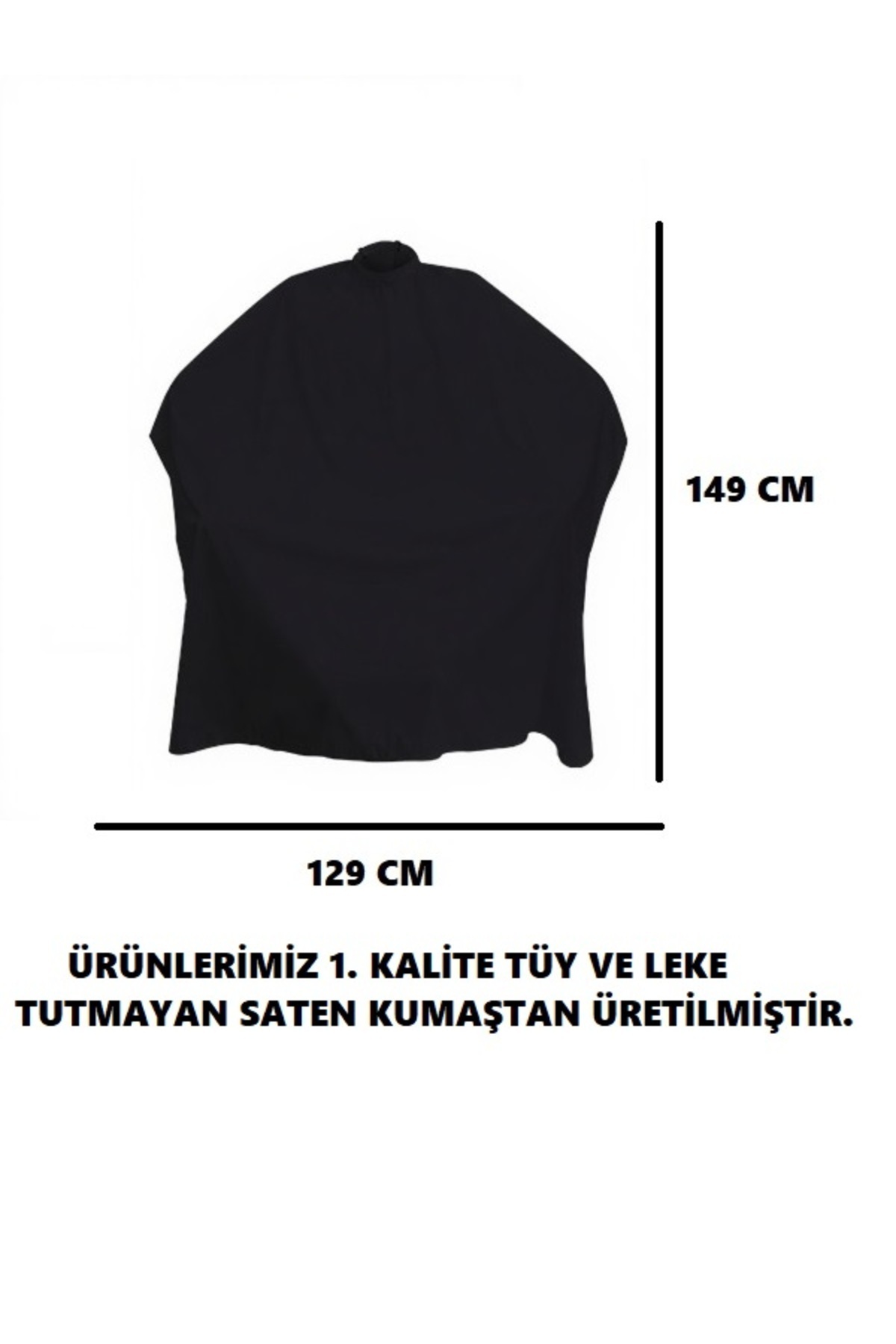 ÇETİN TEKSTİL TİCARET Berber Kuaför Siyah Saten Peçete Önlük Penuar Ultra Lüks 1. Kalite