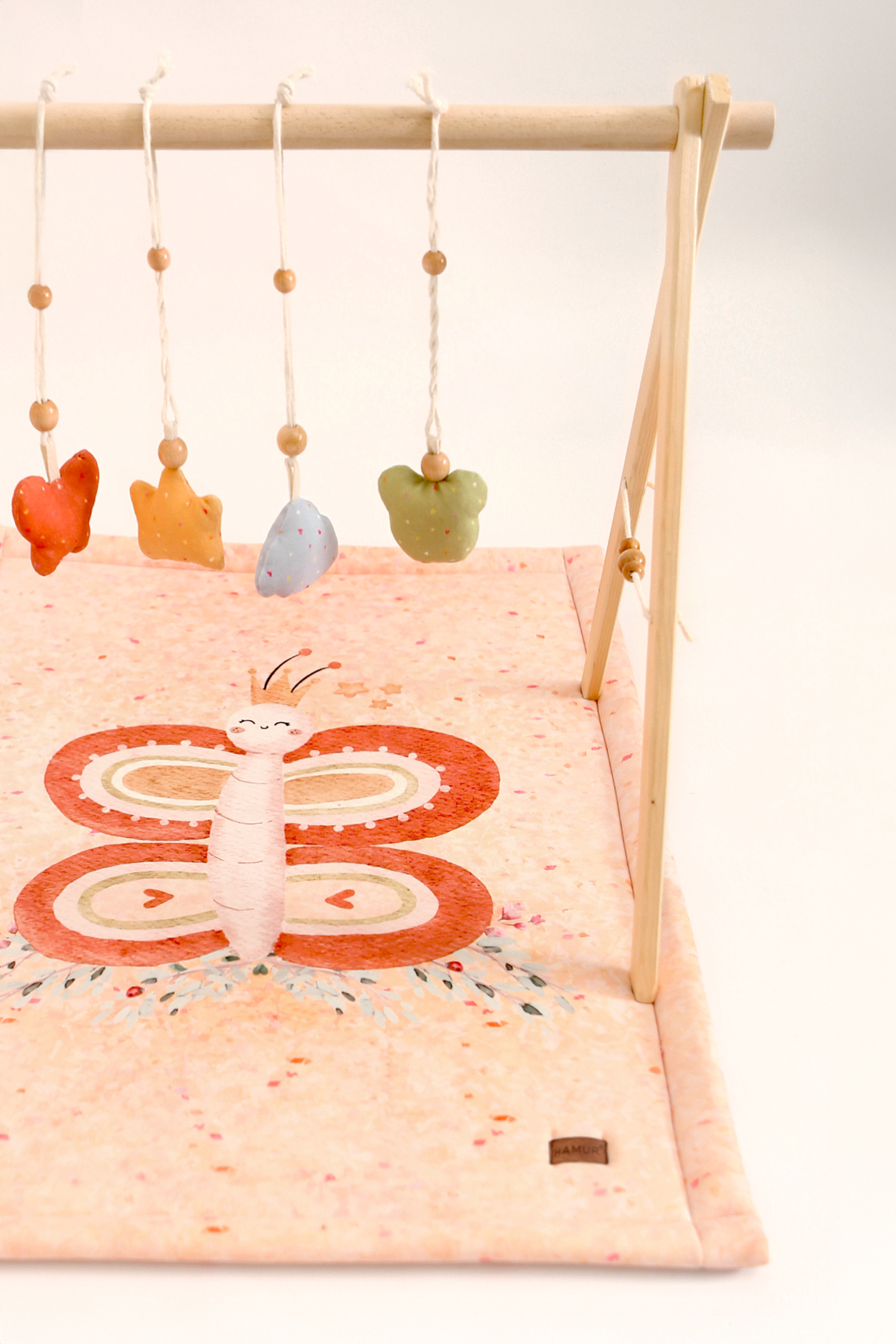 HAMUR Bebek Oyun Halısı Ahşap Oyun Matı Oyuncaklı Yenidoğan Aktivite Etkinlik Egzersiz Baby Gym Wings fotoğrafı 5 (önizleme)