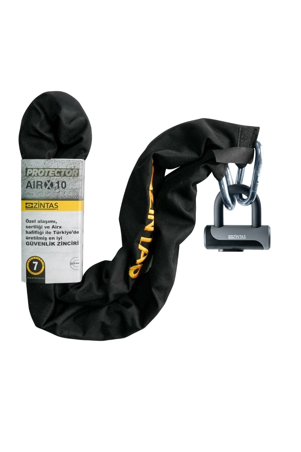 Zintaş Airx10 Motosiklet Kesilmez Zincir Kilit 10mm 200cm