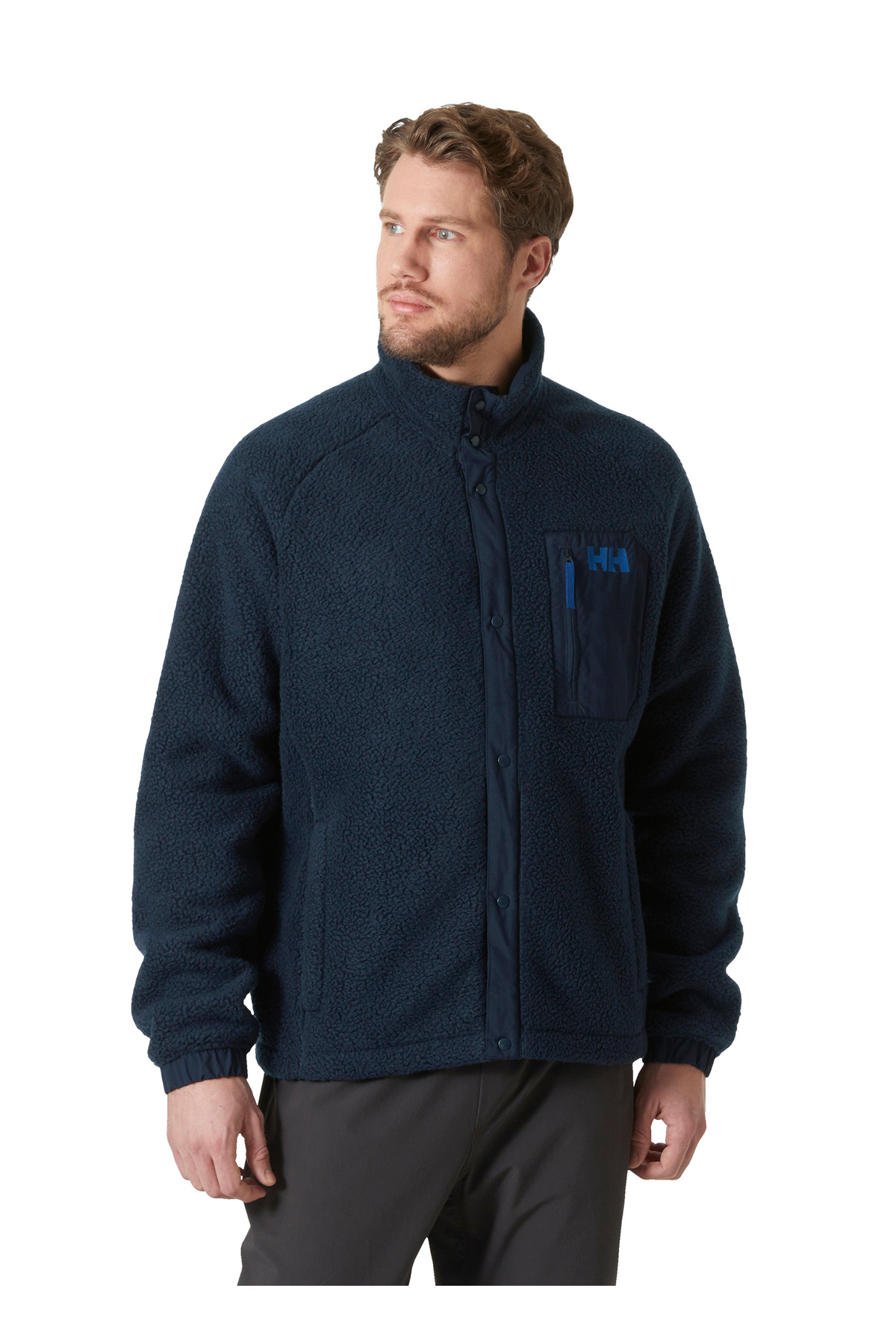 هلی هانسن سویشرت مردانه از جنس پشم سفید ساده آبی سرمه ای HHA.63348_HELLY HANSEN PANORAMA PIL